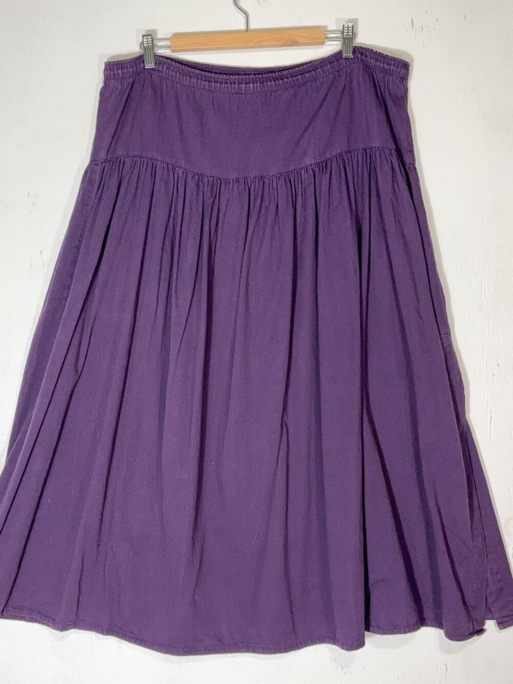 VTG 80s 90s Tisa Corrales New Mexico Purple Cotton Tiered Prairie Skirt Boho OS